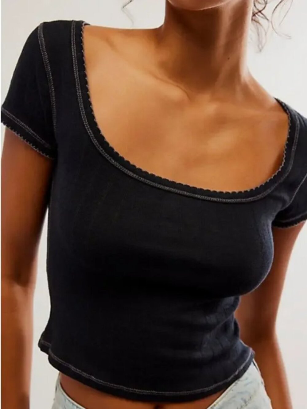 NWT Free People End Game Cropped Tee - Picture 2 of 4